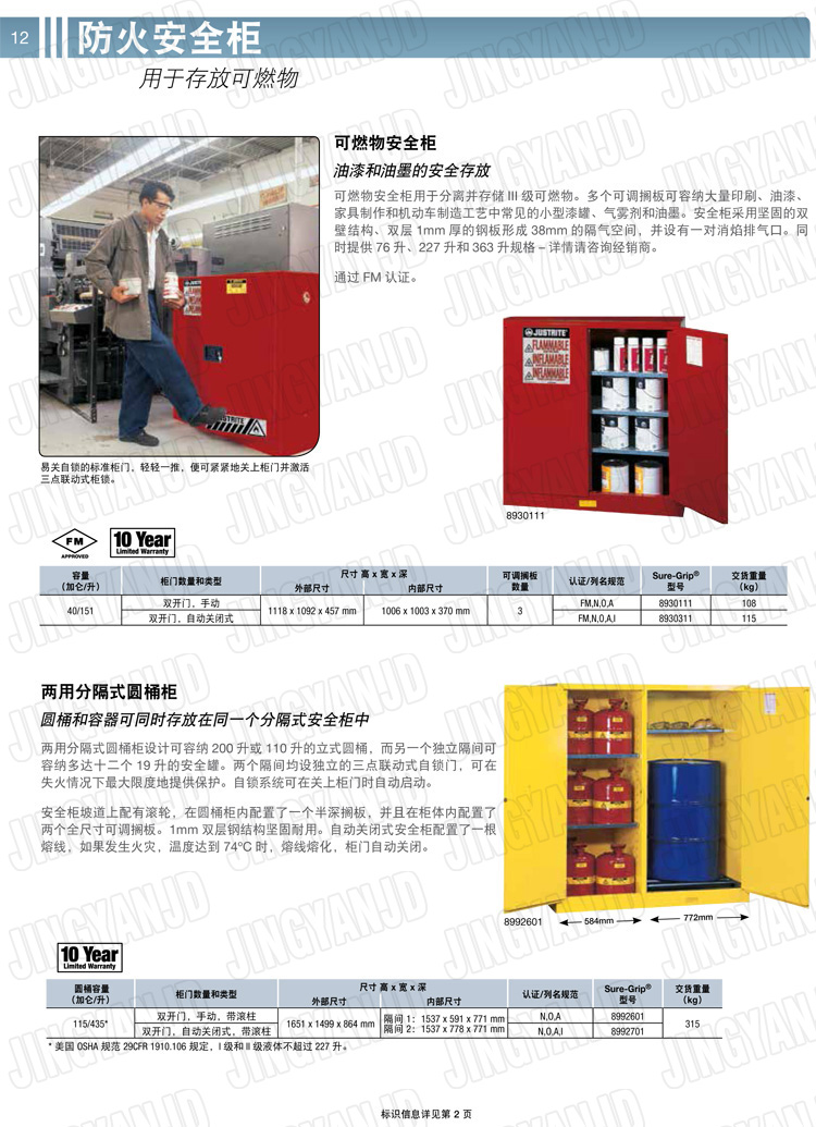 美國杰斯瑞特，防火安全柜，justrite防火柜，justrite安全柜，防爆柜justrite,8913001,4M9427