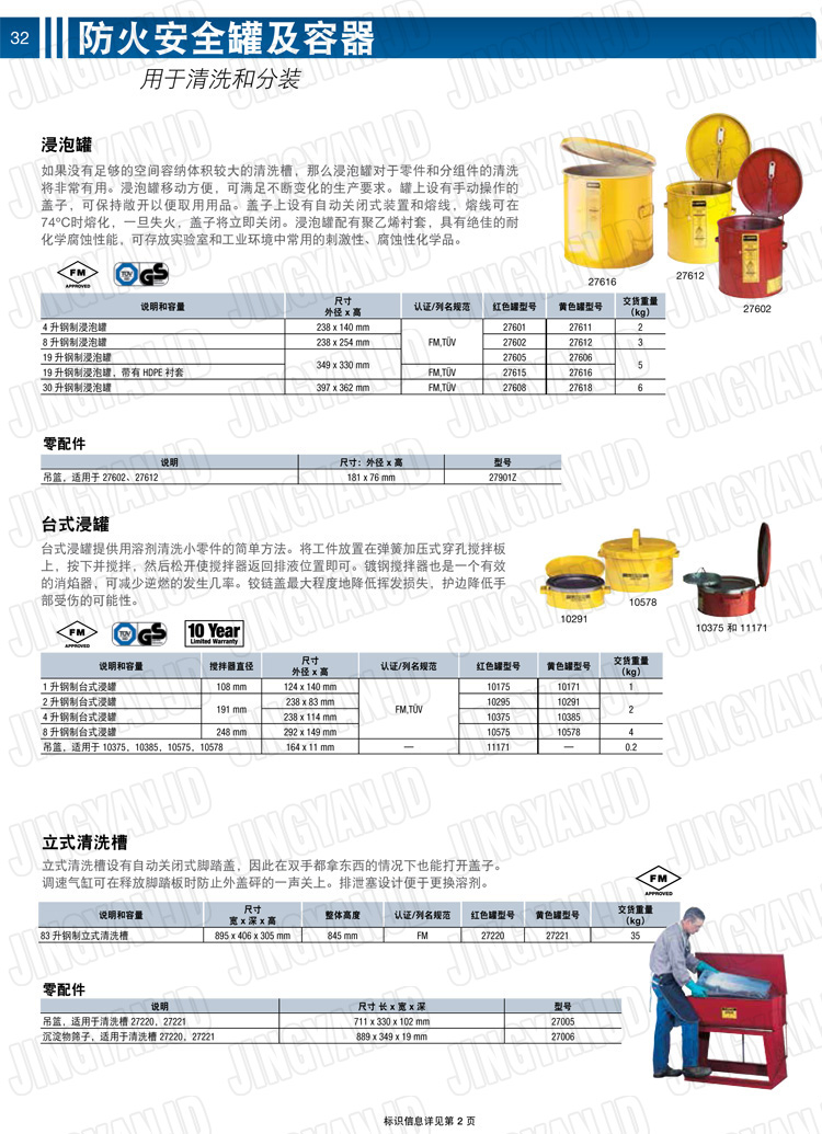 美國杰斯瑞特，justrite，臺式浸泡罐，立式清洗槽，清洗罐